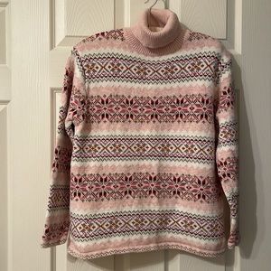 Casual Corner Annex Pink Cotton Blend Turtleneck Sweater Size Medium